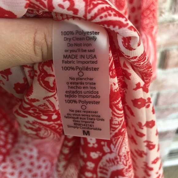 NWOT LuLaRoe Shirley M-Red and White Sheer Paisley - Picture 4 of 4